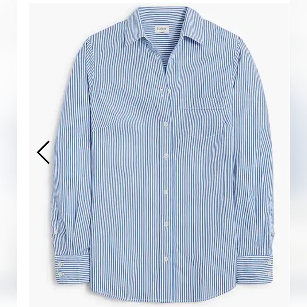 J Crew Factory Button-up cotton poplin shirt in signature fit BU009 NWT Sz XS